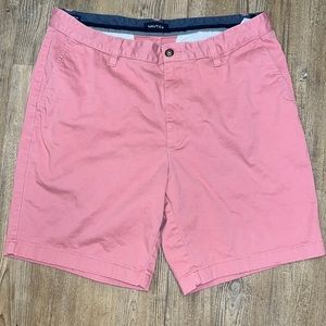 Náutica Mens Pink Deck Shorts/Classic Fit, w Stretch, Size 35W